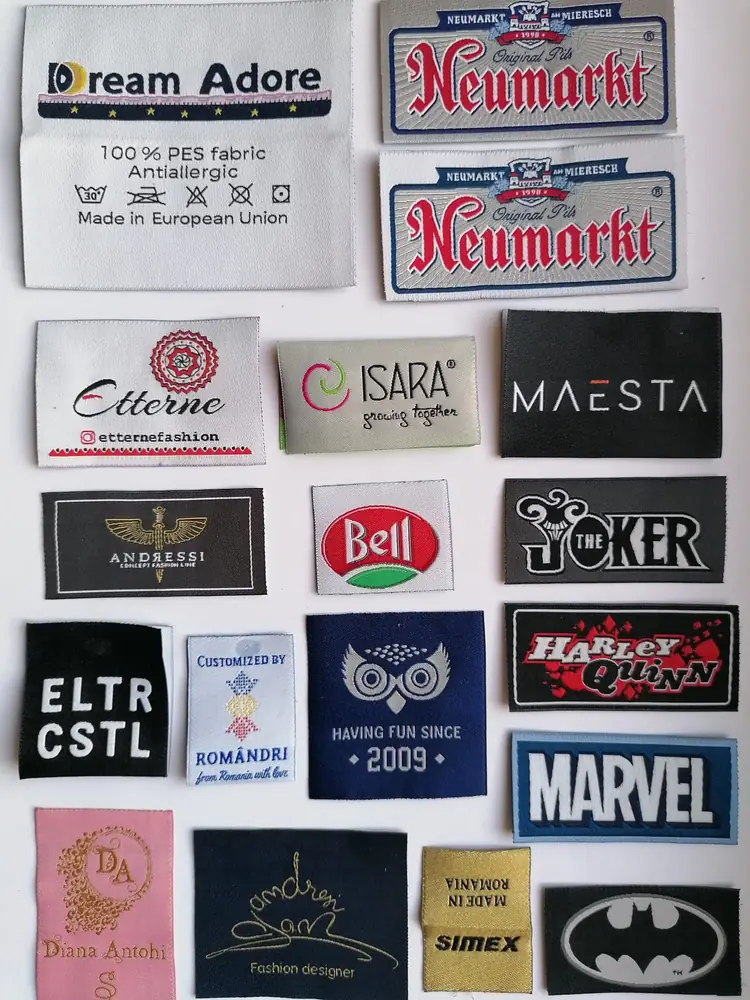 Etichete textile țesute personalizate